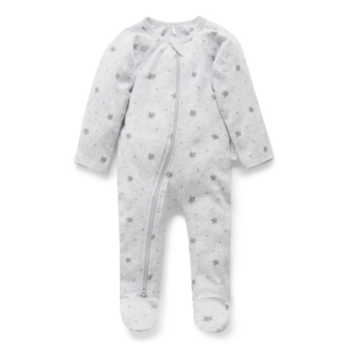 Purebaby - Zip Growsuit - Pale Grey