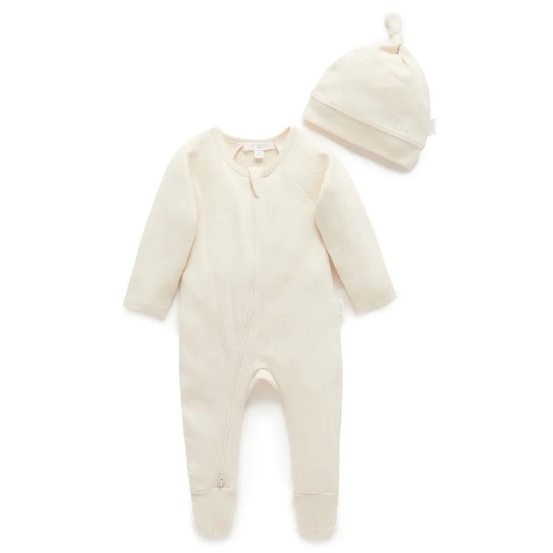PureBaby -  Growsuit and Hat Set