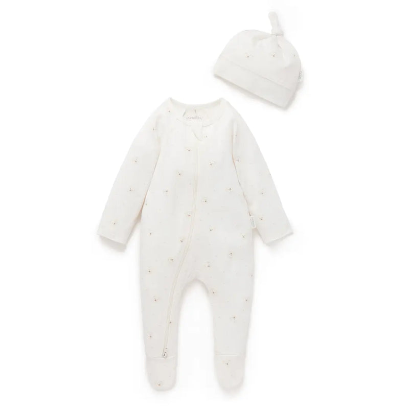 PureBaby -  Growsuit and Hat Set