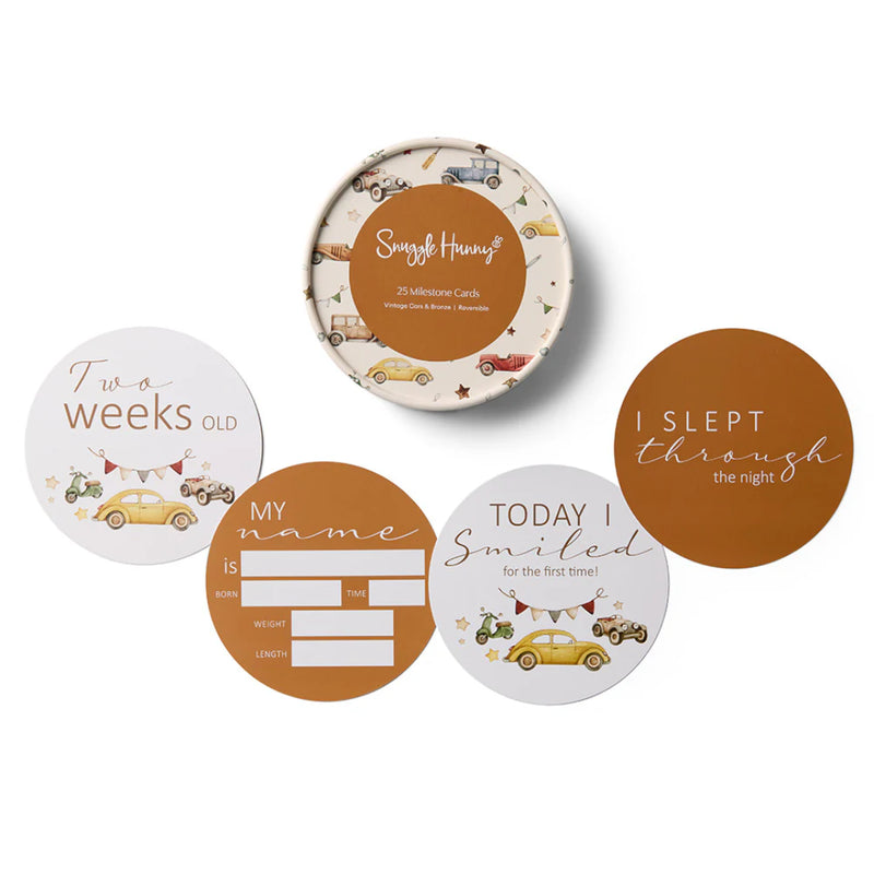 Snuggle Hunny Milestone Cards - Reversible - various