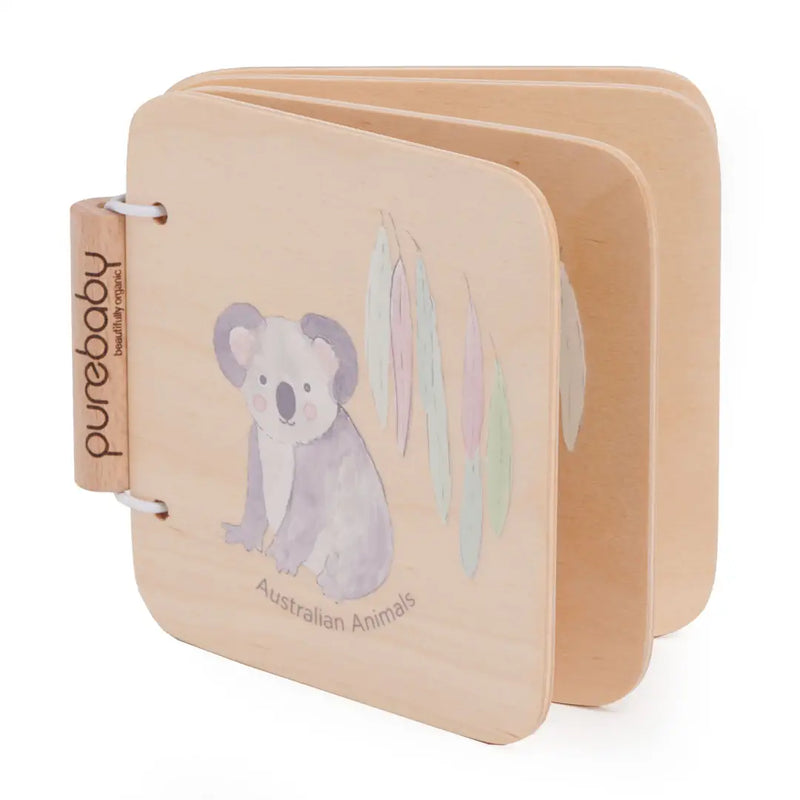 Purebaby Australian Animal Wooden Book