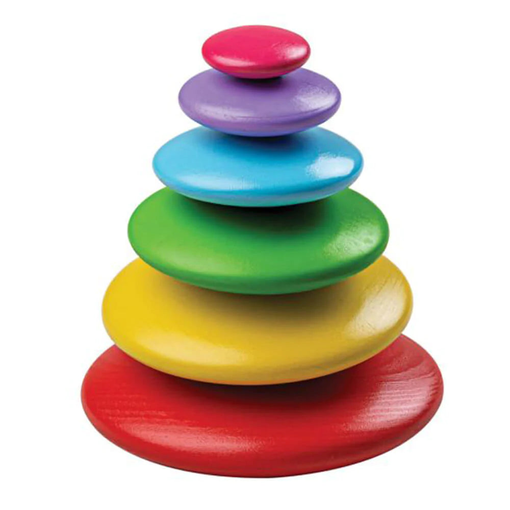 Wooden Stacking Rainbow Pebbles