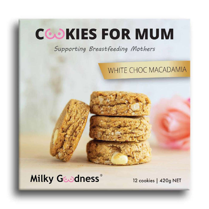 White Choc & Macadamia Lactation Cookies - Milky Goodness