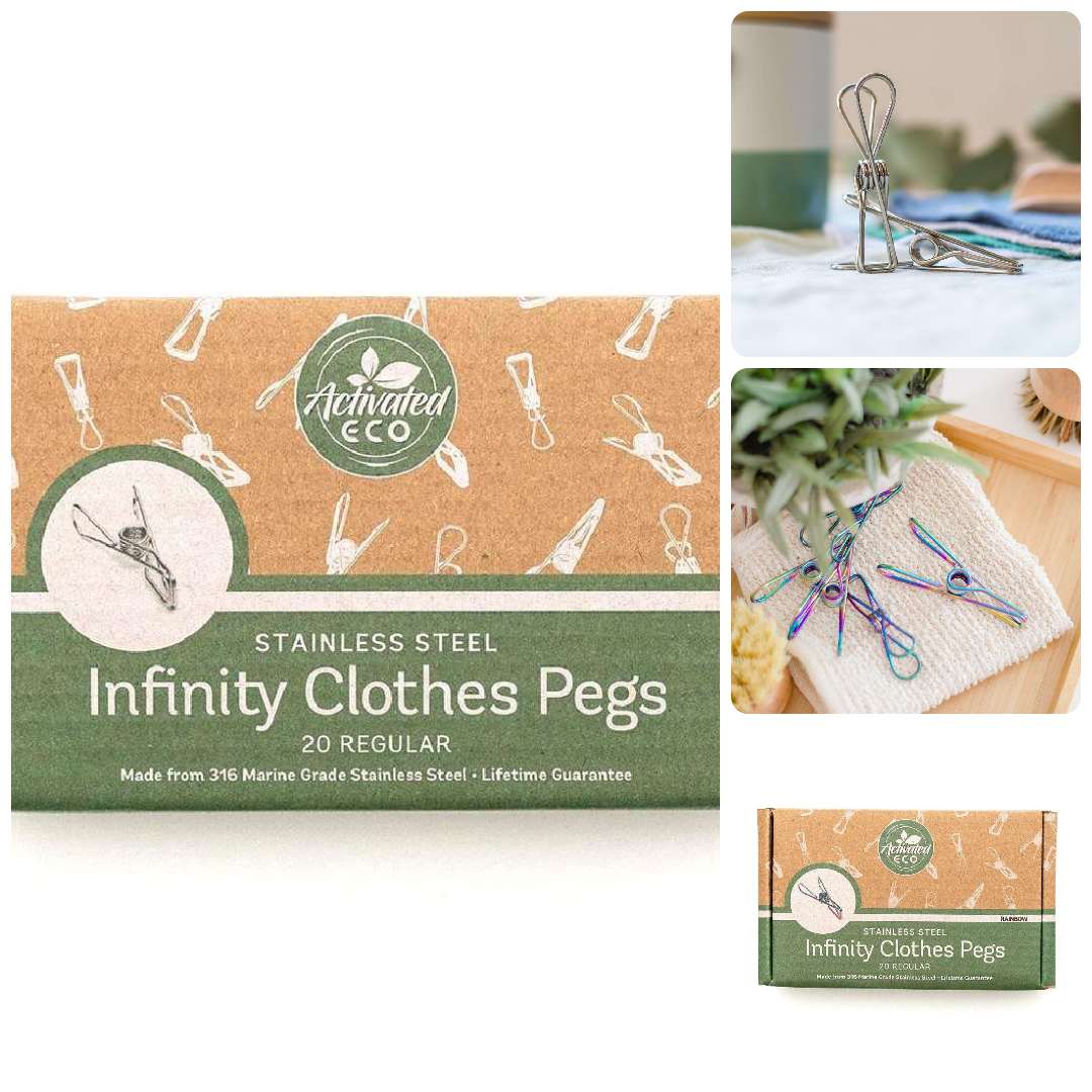 Stainless Steel Infinity Clothes Pegs 20 Pack