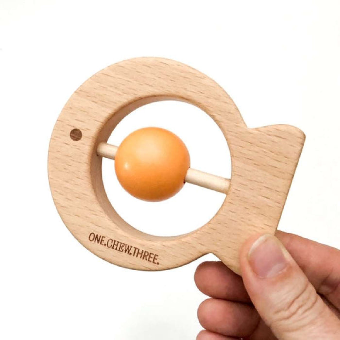 NATURAL BEECH WOOD RATTLE TEETHER