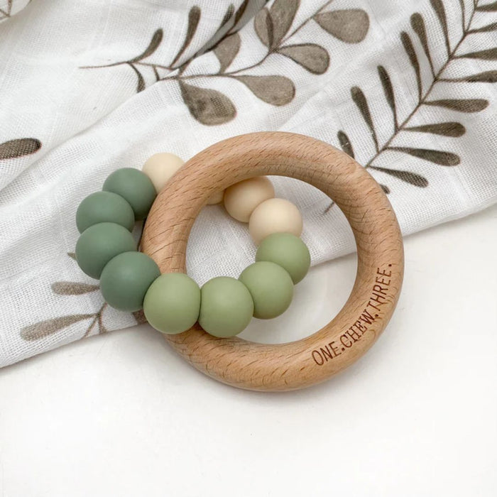 DUO Silicone and Beech Wood Teether