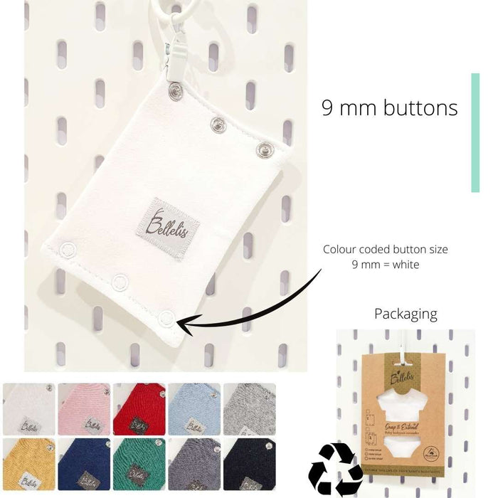 9 mm buttons Snap & Extend® bodysuit extender