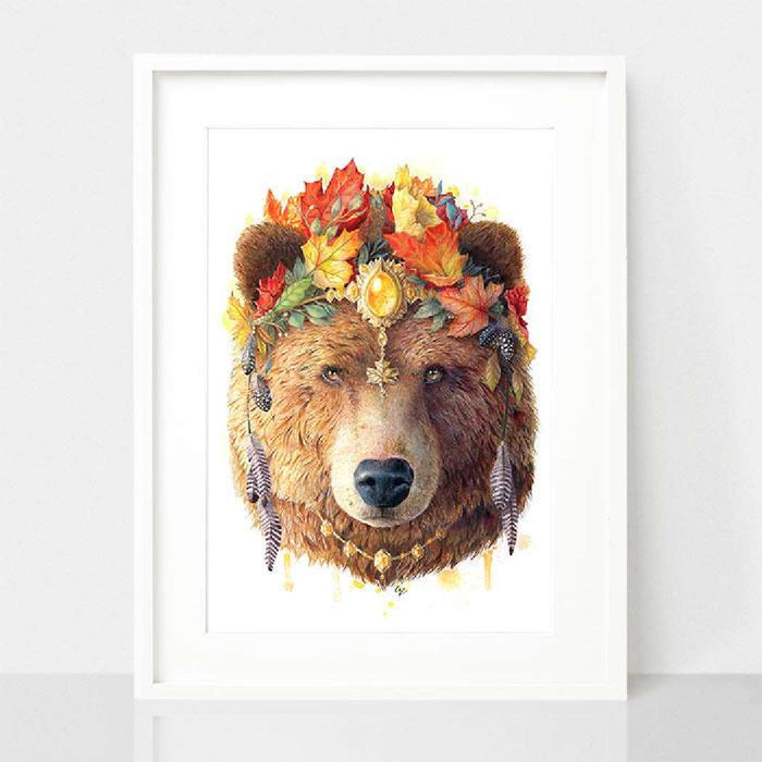 Spirit Animals Theme Wall Art - Earthdrawn Studio (A4 size)