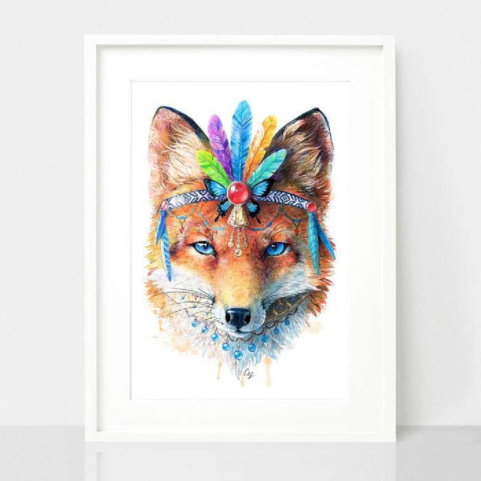 Spirit Animals Theme Wall Art - Earthdrawn Studio (A4 size)