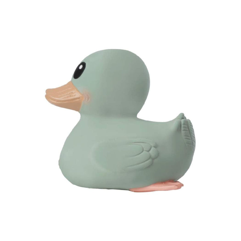 HEVEA® Kawan Rubber Duck - Mini, a Scandinavian-designed, 100% natural rubber bath toy. Plant-based, vegan-certified, and hand-painted with natural, FDA-approved pigments. Designed without holes to prevent mold, making it safe and hygienic. Soft yet textured for teething, perfect for bath time, the beach, or playroom adventures. Eco-friendly and biodegradable, ensuring a greener planet.