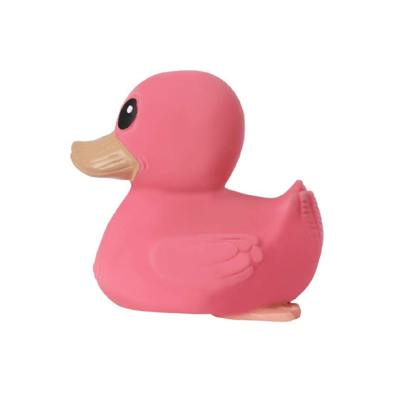 HEVEA® Kawan Rubber Duck - Mini, a Scandinavian-designed, 100% natural rubber bath toy. Plant-based, vegan-certified, and hand-painted with natural, FDA-approved pigments. Designed without holes to prevent mold, making it safe and hygienic. Soft yet textured for teething, perfect for bath time, the beach, or playroom adventures. Eco-friendly and biodegradable, ensuring a greener planet.