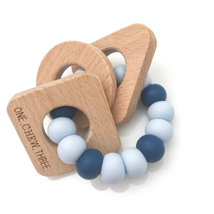 SHAPES Silicone and Beech Wood Teether