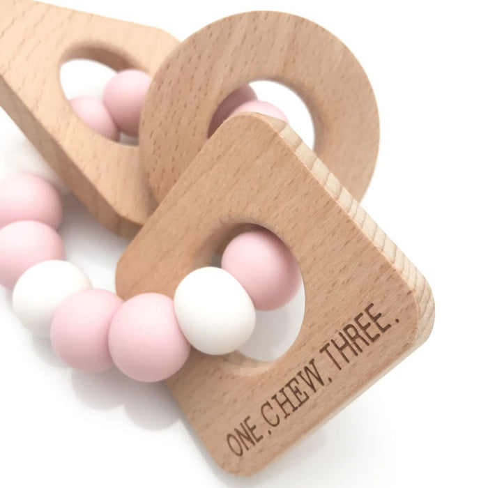 SHAPES Silicone and Beech Wood Teether