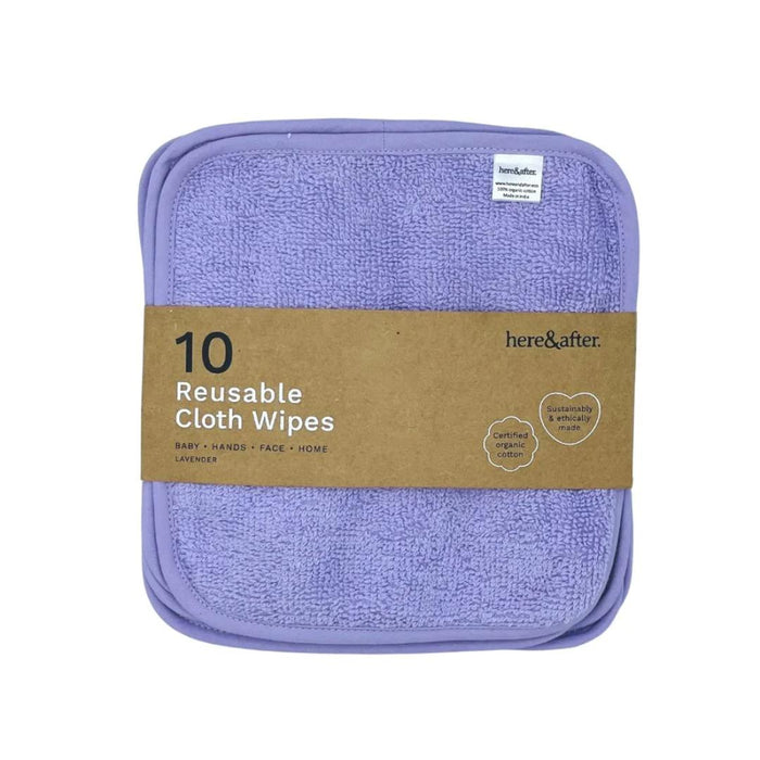 Reusable Cloth Wipes - Here & After - 10 Pack