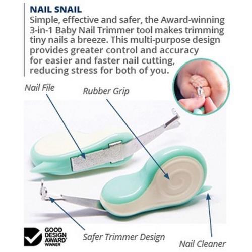 Nail Snail ™ 3-in-1 baby nail trimmer - Bellelis Australia