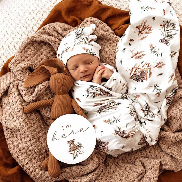 Snuggle Hunny Jersey Baby Wrap & Baby Headband or Baby Beanie Set - various