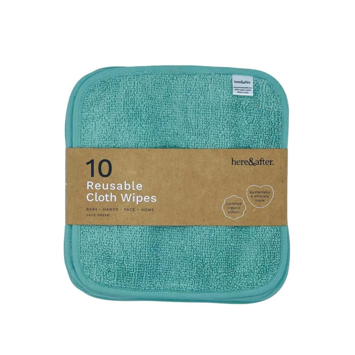 Reusable Cloth Wipes - Here & After - 10 Pack