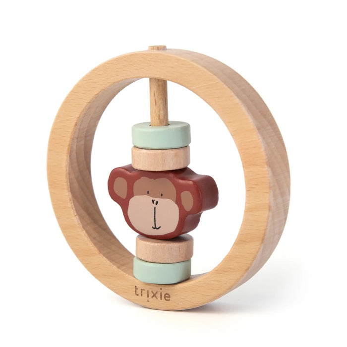 Wooden Round Rattle