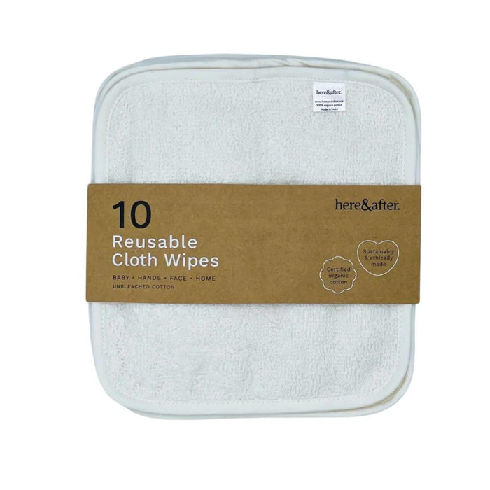 Reusable Cloth Wipes - Here & After - 10 Pack