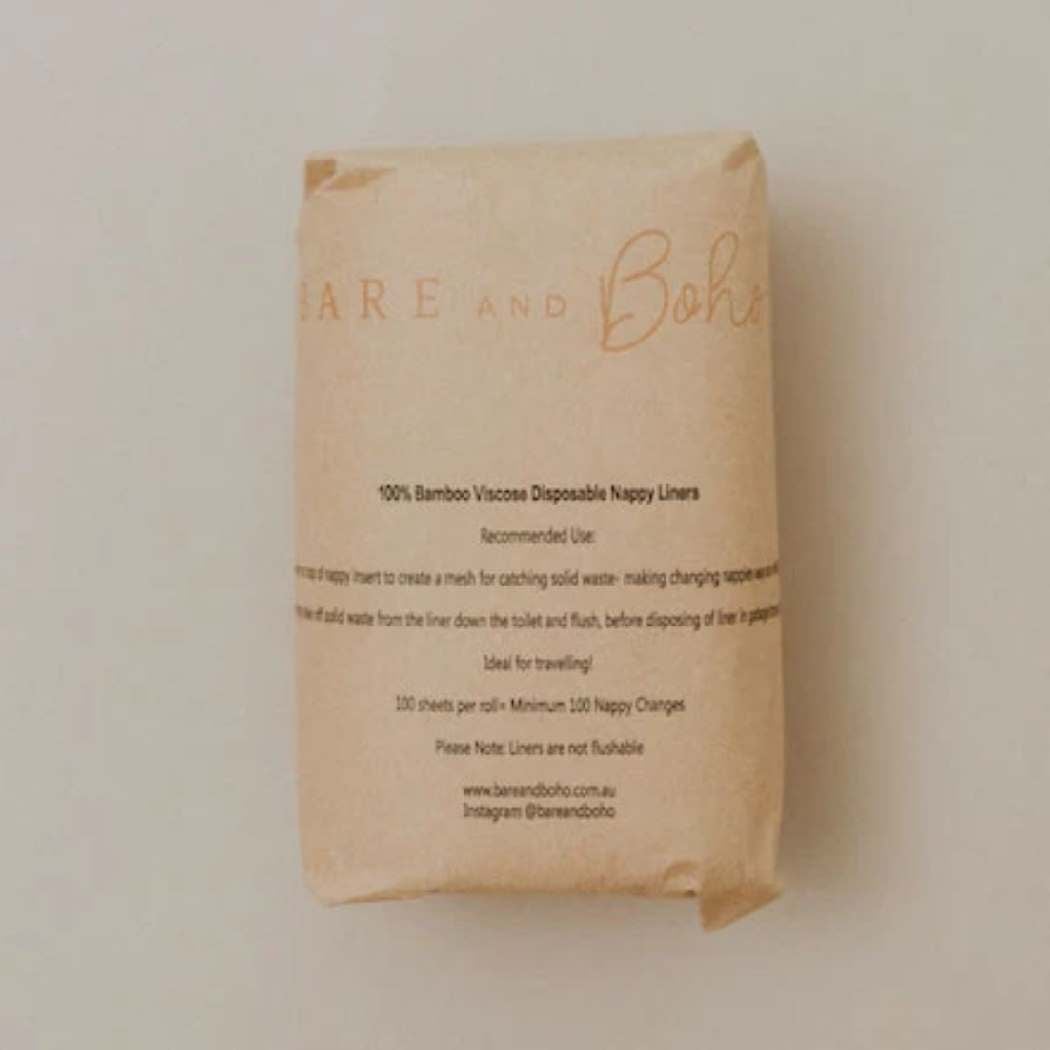 Disposable Bamboo Nappy Liners - Bare and Boho (100 pieces)