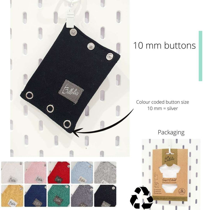 10 mm buttons Snap & Extend® bodysuit extender