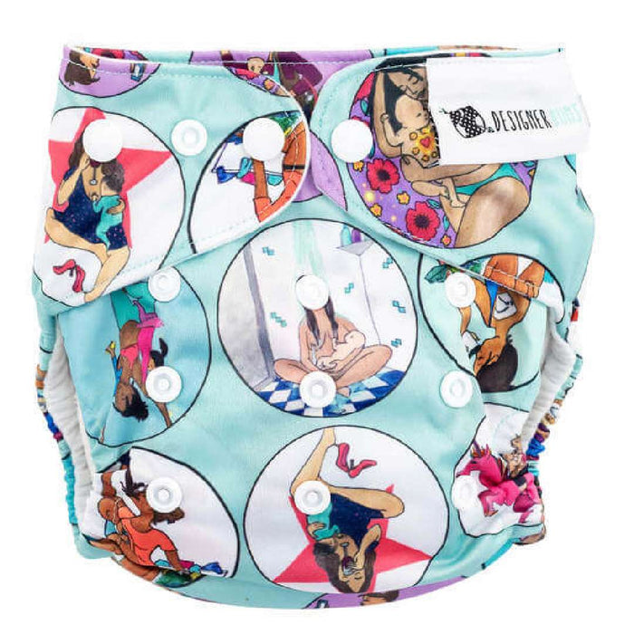 All in 2 (OSFM) cloth nappy - Designer Bums