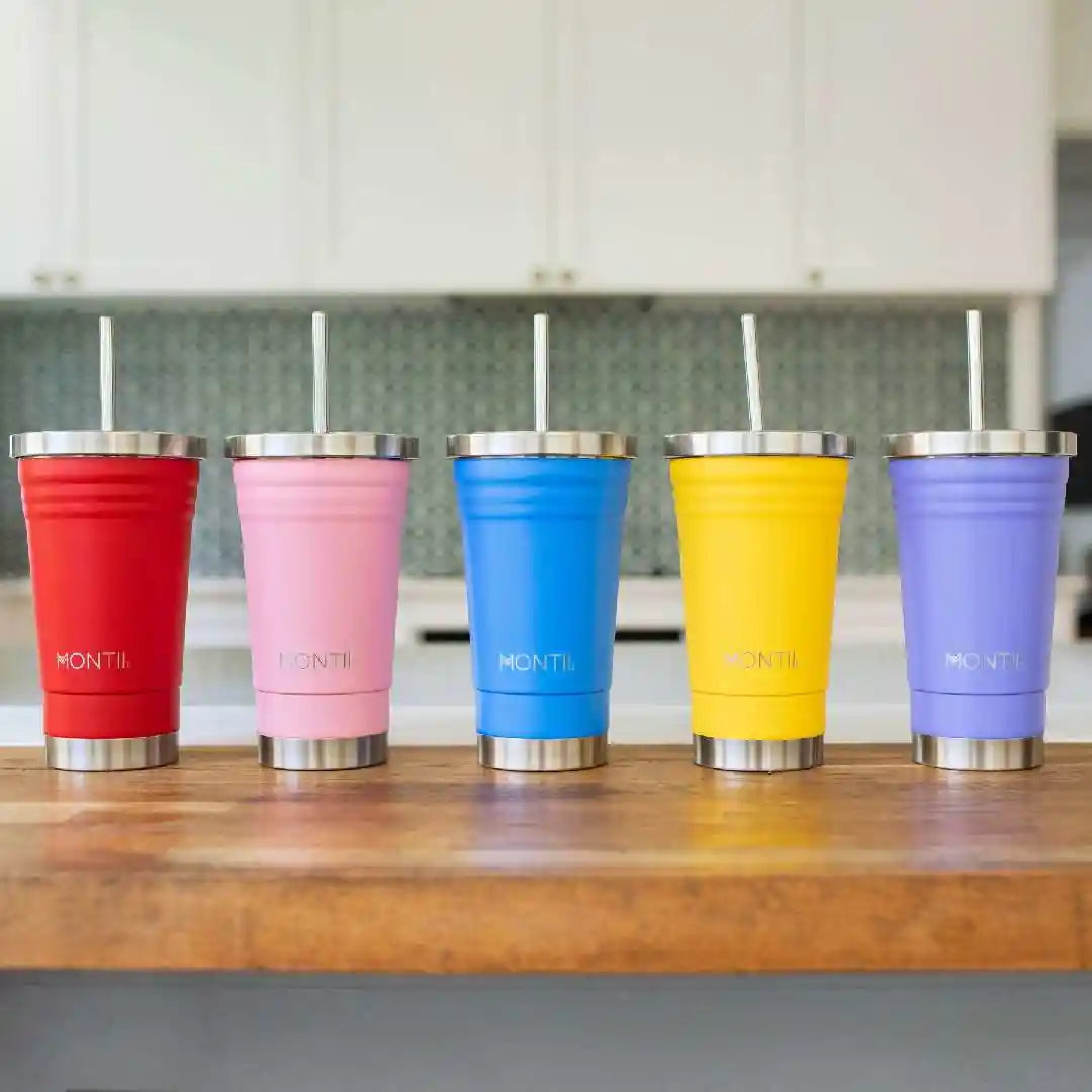 MontiiCo Reusable Smoothie Cups - Original (450ml) in mixed colours