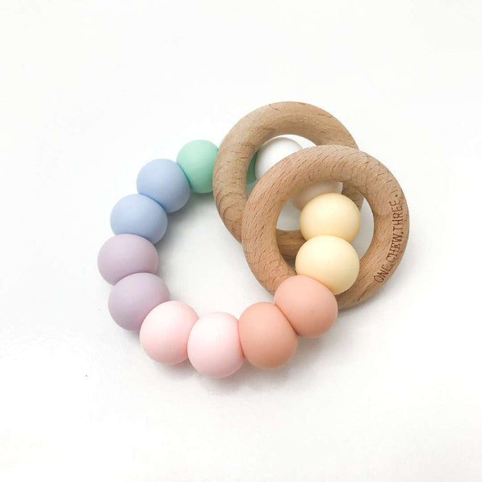 RATTLE Silicone and Wood Teether