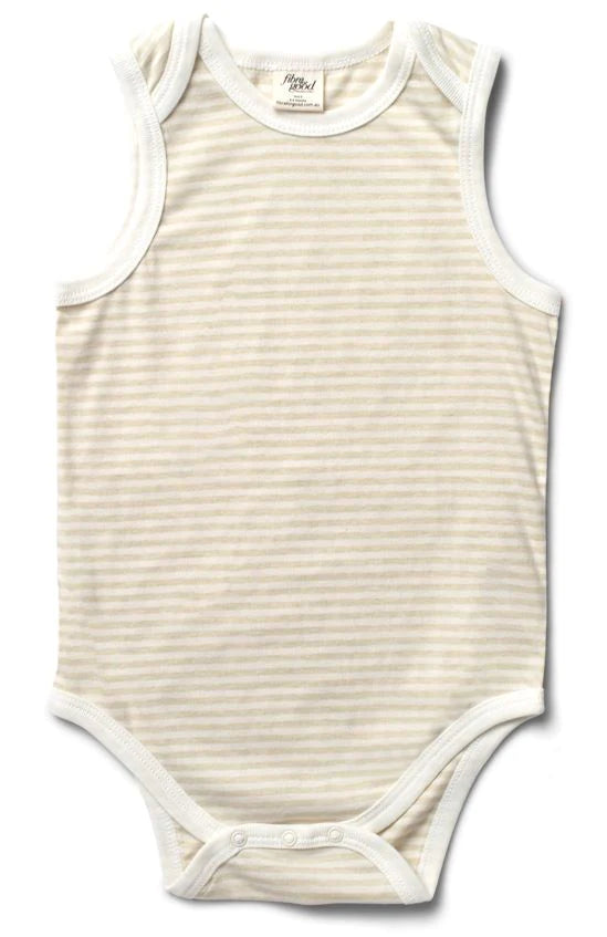 Striped Sleeveless Body Suit - Fibre For Good