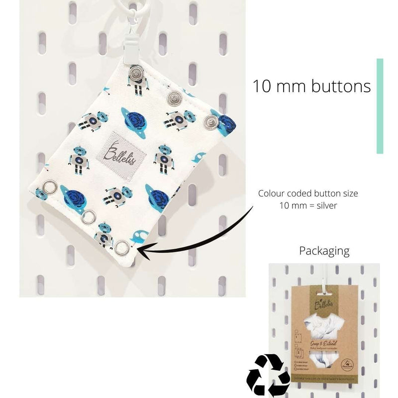 Patterns 10 mm buttons Snap & Extend® bodysuit extender