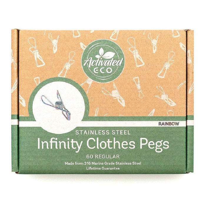 Stainless Steel Infinity Clothes Pegs 60 Pack