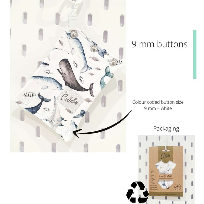 Patterns 9 mm buttons Snap & Extend® bodysuit extender