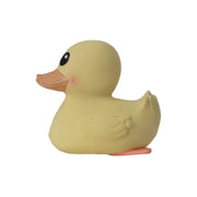HEVEA® Kawan Rubber Duck - Mini, a Scandinavian-designed, 100% natural rubber bath toy. Plant-based, vegan-certified, and hand-painted with natural, FDA-approved pigments. Designed without holes to prevent mold, making it safe and hygienic. Soft yet textured for teething, perfect for bath time, the beach, or playroom adventures. Eco-friendly and biodegradable, ensuring a greener planet.